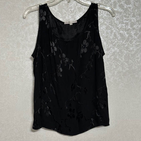 Spencer Alexis Vintage Embroidered Black Floral Blouse Sleeveless Tank Top Sz M - Picture 1 of 6